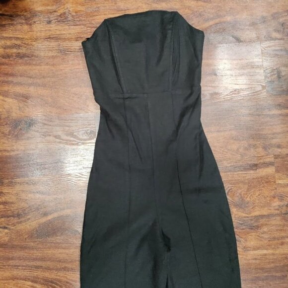 Stone Cold Fox Black Naples Linen Tassel Hem Strapless Jumpsuit Women's Size XS - Picture 4 of 10